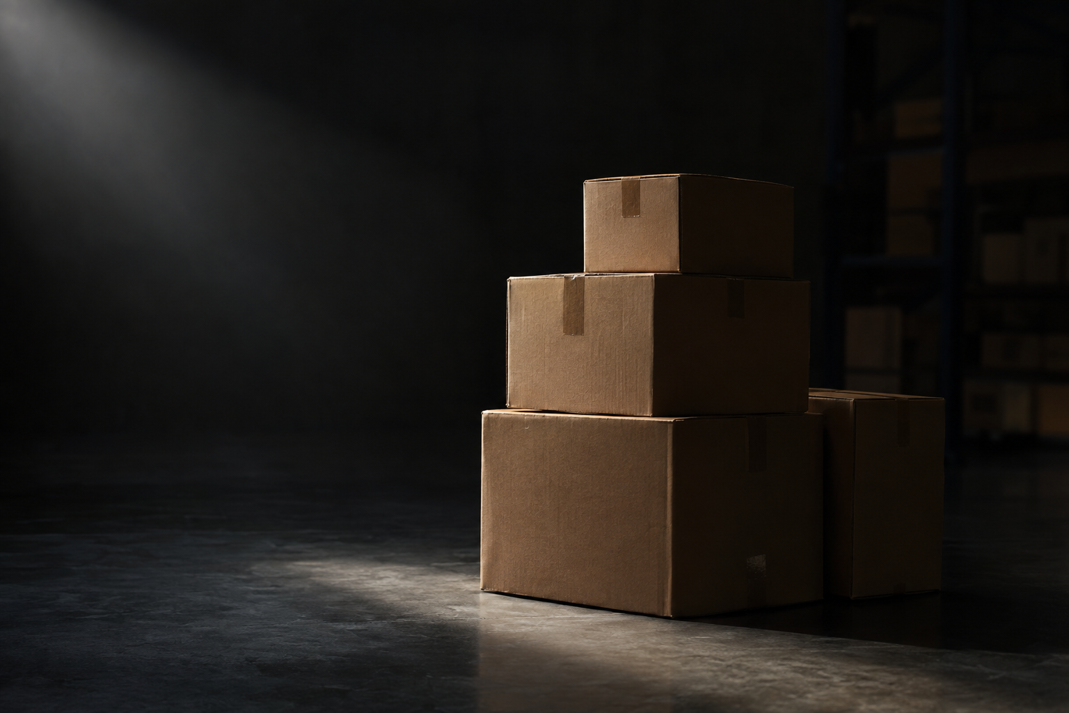 A wrapped laptop sitting inside an open cardboard shipping box surrounded by cushioning material