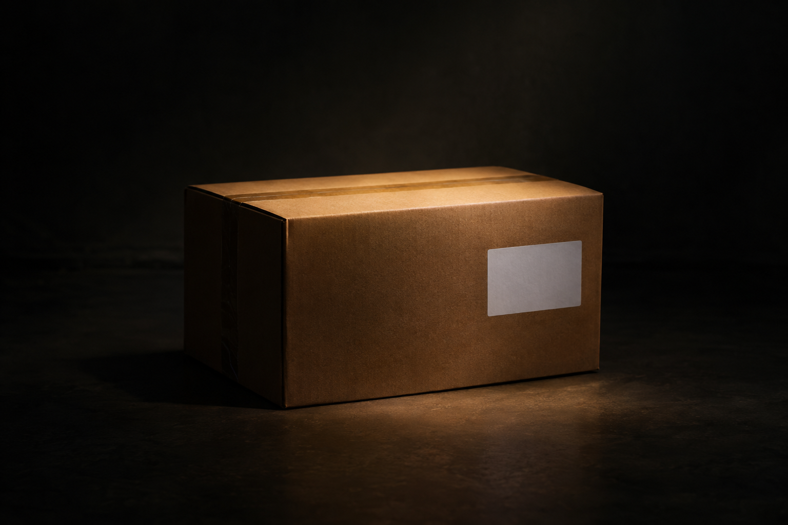 A cushioned laptop inside an open shipping box ready to be sealed on a light studio surface